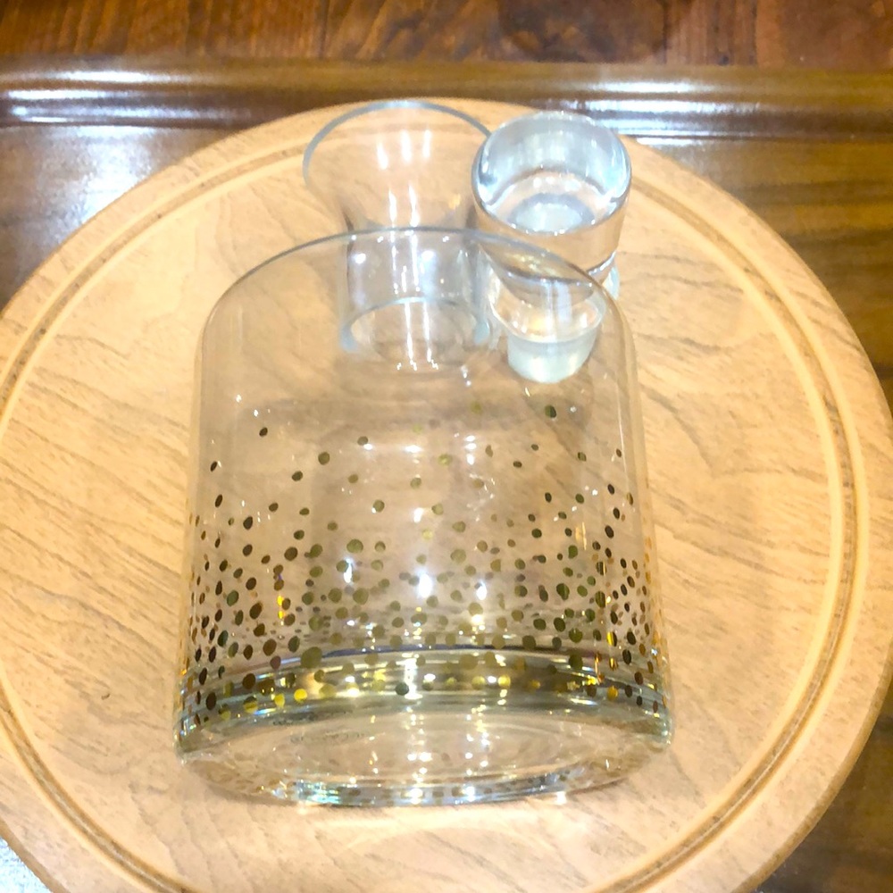 FITZ &FLOYD CRYSTAL “GOLD LUSTER” DECANTER EUC